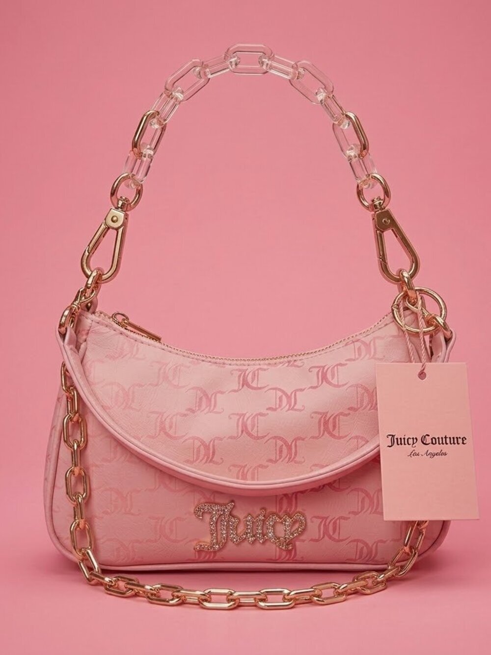 NWT Juicy Couture Medium Bling Pink Ombre Purse - Picture 1 of 2